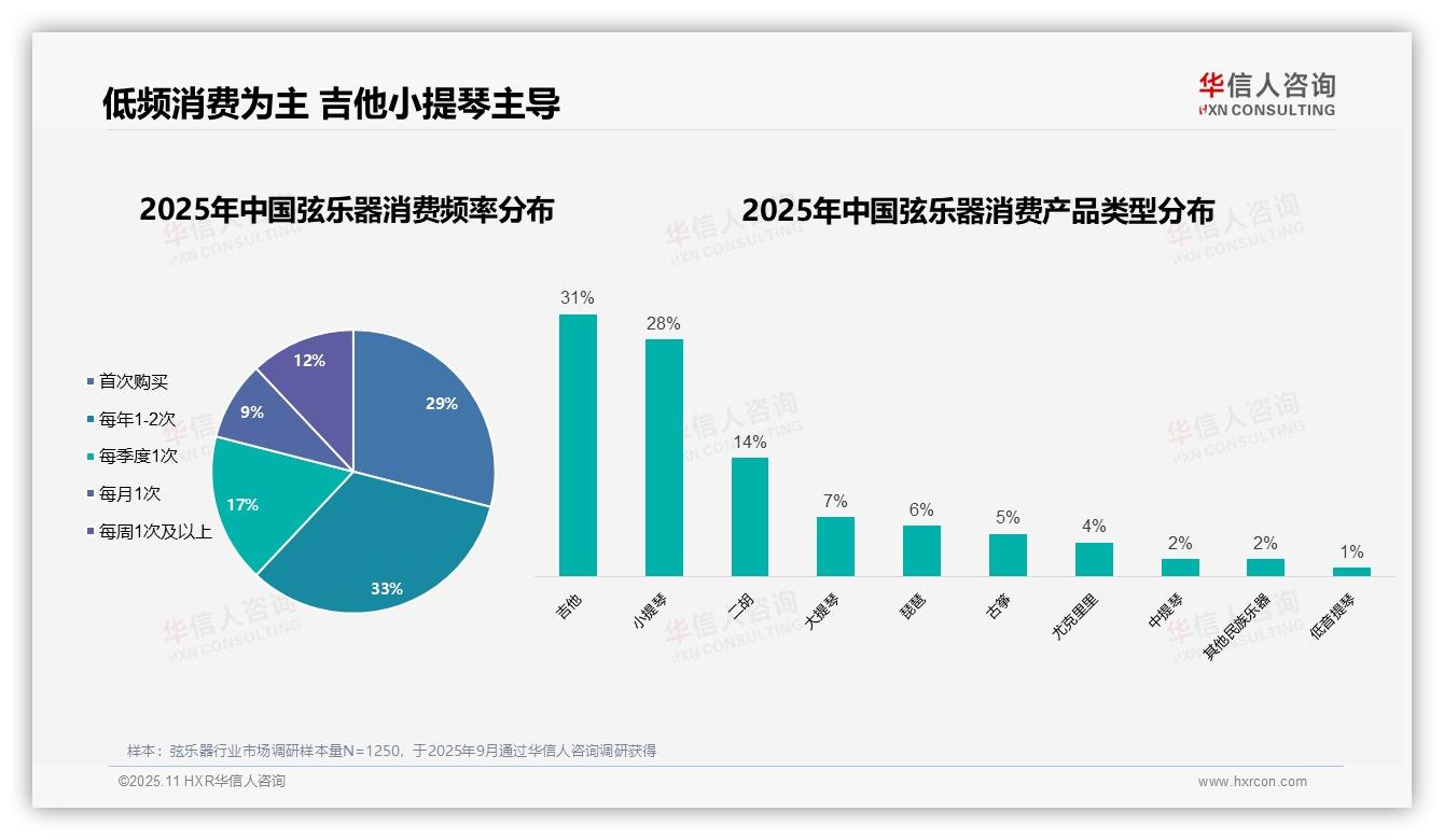 38%消费者为个人学习者，华信人咨询报告完整数据已发布-2025年11月-弦乐器-38