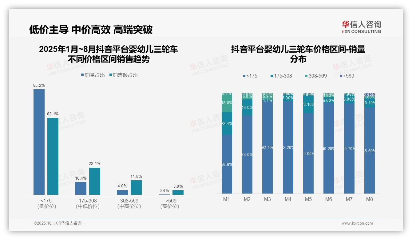 华信人咨询报告核心结论：低端市场销量占比62.1%-2025年10月-婴幼儿三轮车-38