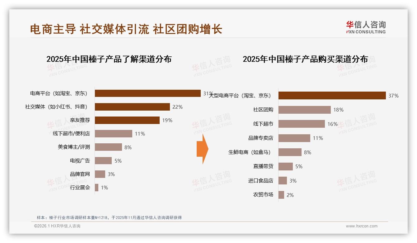 社区团购18%渠道占比崛起，华信人咨询行业透视：榛子下沉新通路-2026年1月-榛子-38