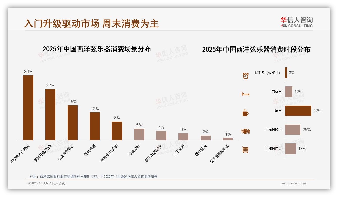 周末消费占比42%西洋弦乐器购买高峰，初学者入门场景28%最火——华信人咨询品类洞察-2026年1月-西洋弦乐器-38